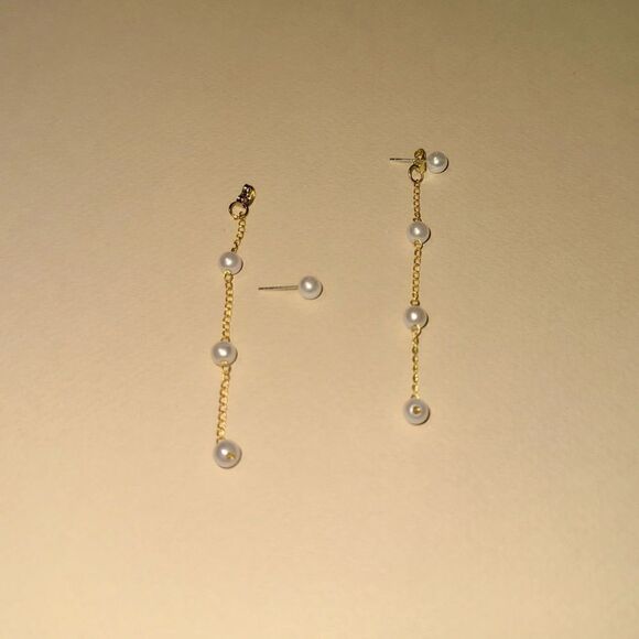 Pearl drop earrings N886 - Picture 5 of 5
